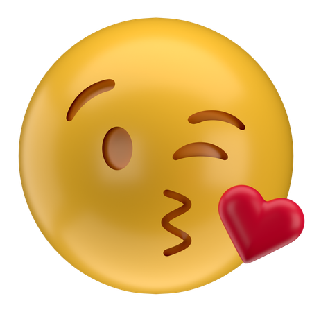 Face Blowing A Kiss Emoji  3D Icon