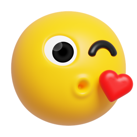 Face Blowing a Kiss Emoji  3D Icon