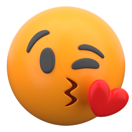 キスを投げる顔  3D Icon