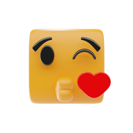 Face Blowing Kiss  3D Icon