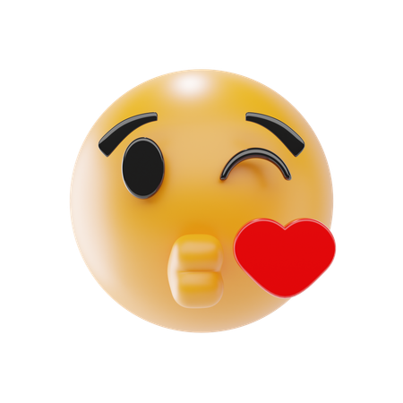 Face Blowing Kiss  3D Icon