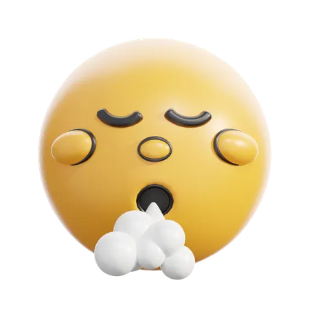 Face exhaling  3D Icon