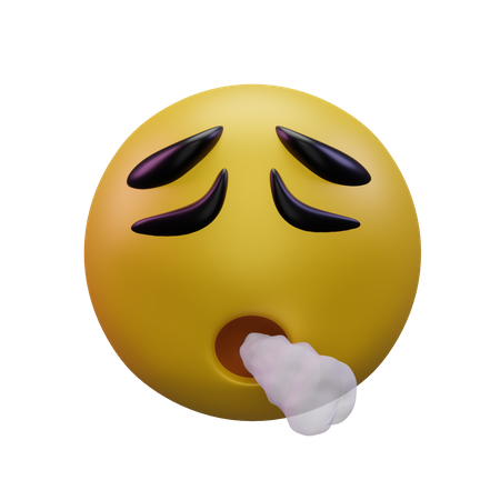Face Exhaling 3D Icon