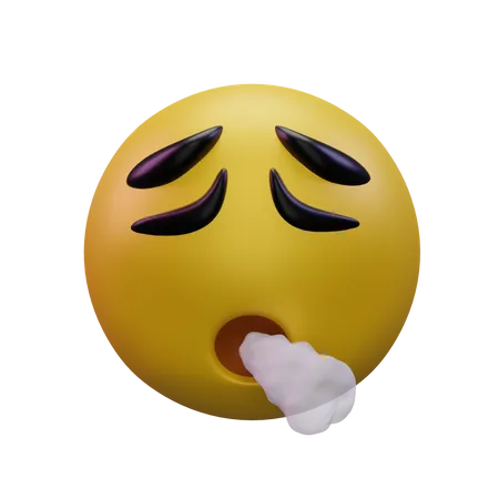 Face Exhaling  3D Icon