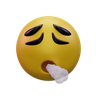 graphics of face exhaling emoji