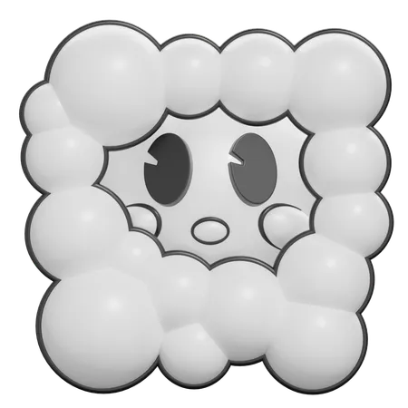 Face In Cloud  3D Icon