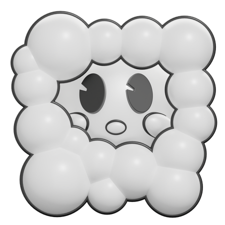 Face In Cloud  3D Icon