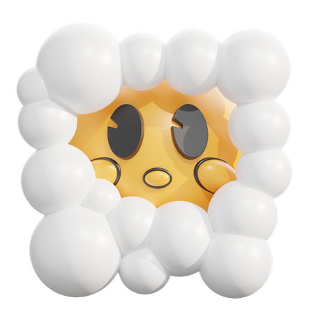 Face in clouds  3D Icon