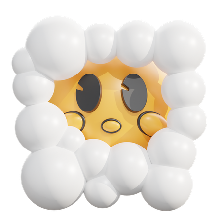 Face in clouds  3D Icon