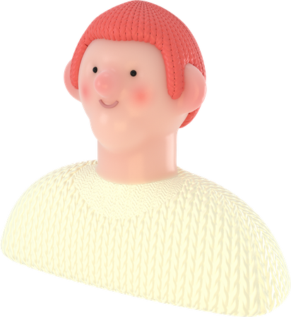 Face lateral do avatar do homem  3D Illustration