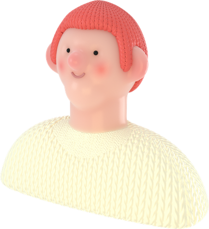 Face latérale de l'avatar de l'homme  3D Illustration