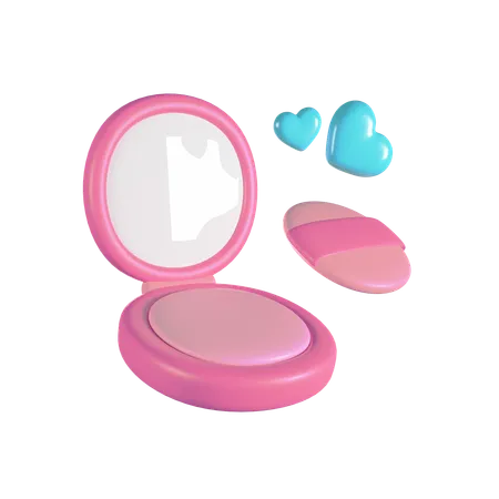 3 D Render Pink Powder With Applicator Illustration 3D Icon