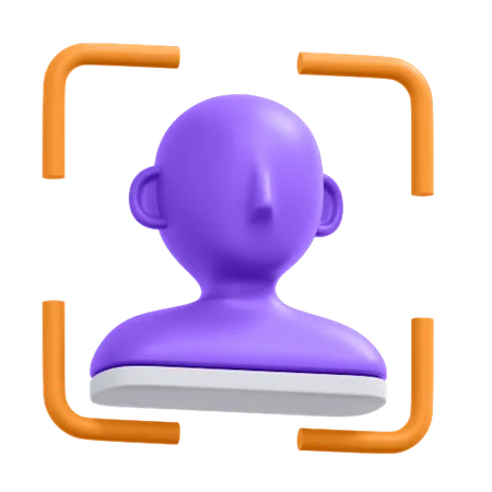 An Icon Of Face Recognition 3D Icon