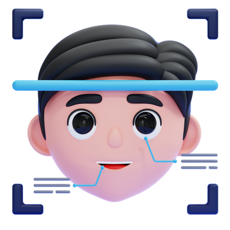 Face Recognition  3D Icon