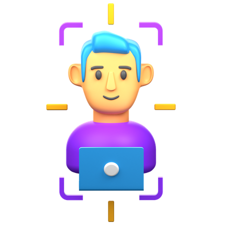 Face Recognition  3D Icon