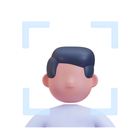 Face scan 3D Illustration