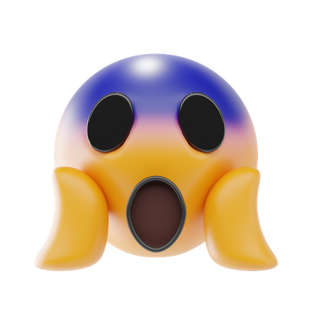 Face Screaming In Fear  3D Icon