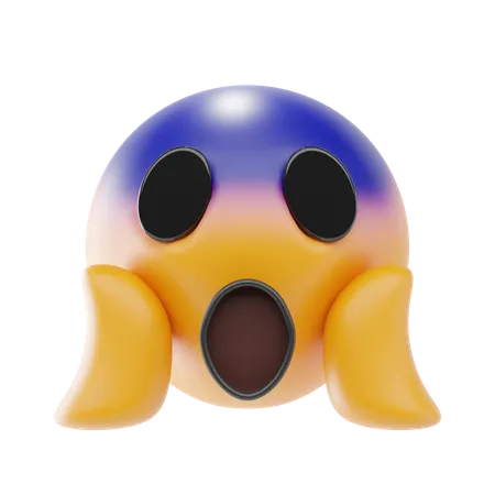 Face Screaming In Fear  3D Icon