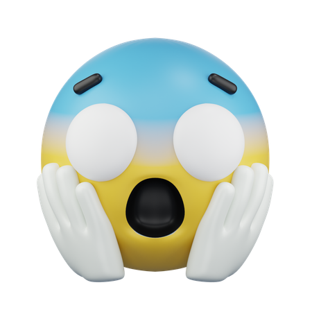 Face screaming in fear  3D Icon