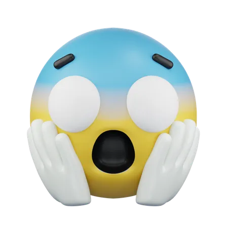 Face screaming in fear  3D Icon