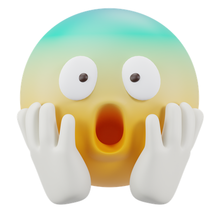 Face Screaming in Fear  3D Icon