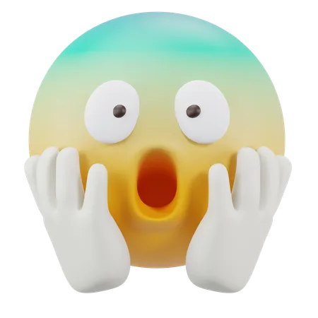 Face Screaming in Fear  3D Icon