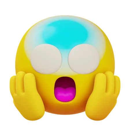 Face Screaming in Fear  3D Icon