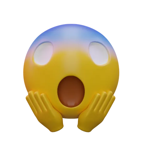 Face Screaming In Fear  3D Icon