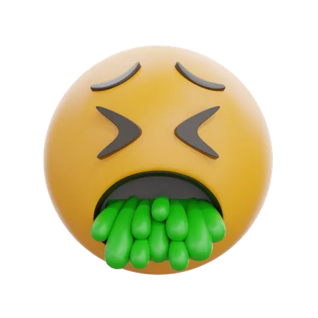 Face Vomiting  3D Icon