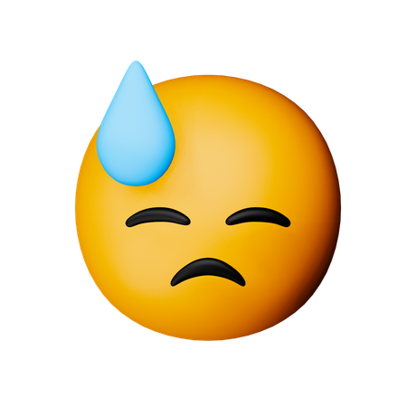 Face With Cold Sweat Emoji  3D Icon