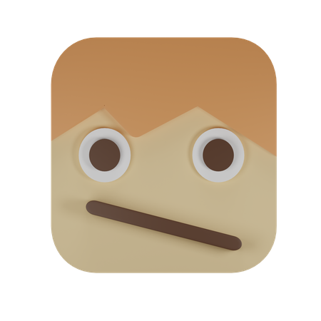 Face with diagonal mouth  3D Emoji