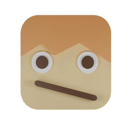 Face with diagonal mouth  3D Emoji