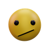 face with diagonal mouth emoji 3d
