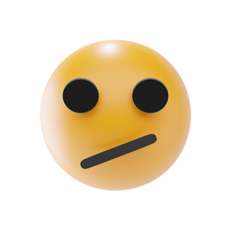 Face With Diagonal Mouth Emoji  3D Icon