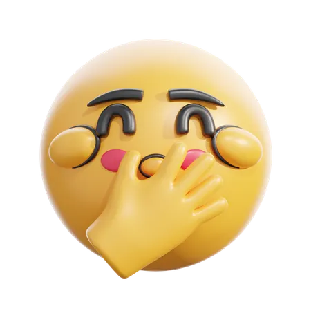 Face with hand over mouth  3D Icon