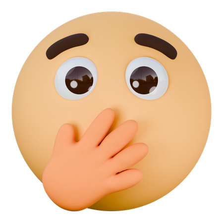 Face with hand over mouth  3D Icon