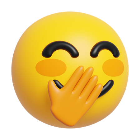 Face with Hand Over Mouth Emoji  3D Icon
