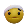 face with head bandage emoji 3d