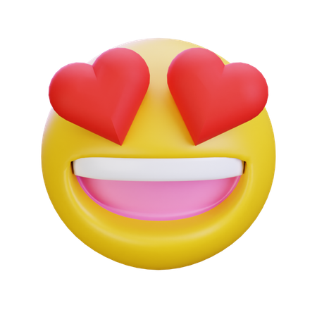 Face With Heart Eyes Emoticon  3D Icon