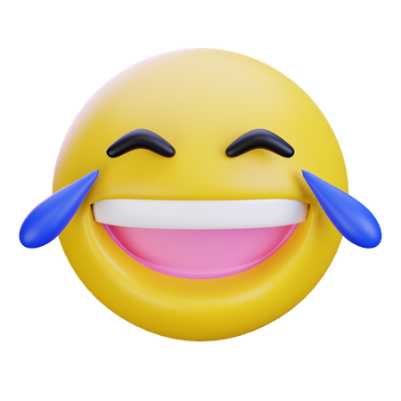 Face With Joy Tears Emoticon  3D Icon
