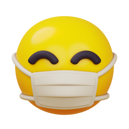 Face with Medical Masker  3D Icon