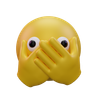 3d face with peeking eye emoji logo