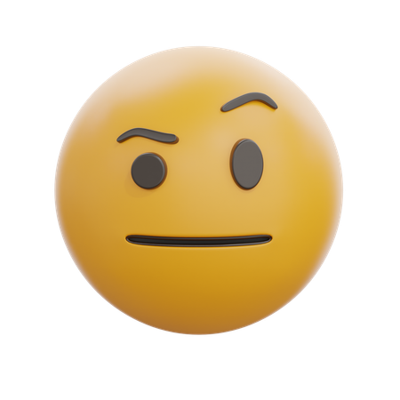 Face With Raised Eyebrow  3D Icon