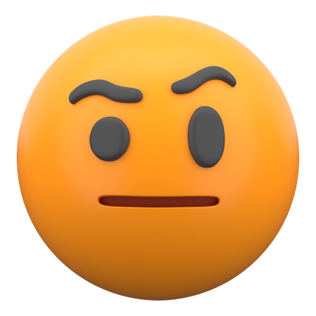 Face With Raised Eyebrow  3D Icon