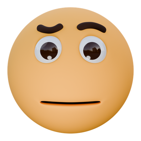 Face With Raised Eyebrow  3D Icon