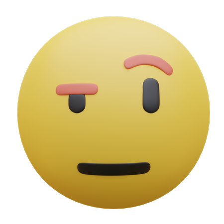 Face With Raised Eyebrow  3D Icon