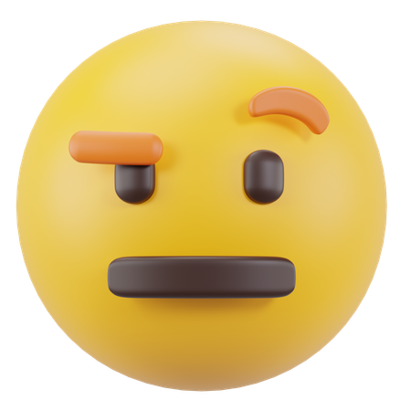 Face with Raised Eyebrow  3D Icon