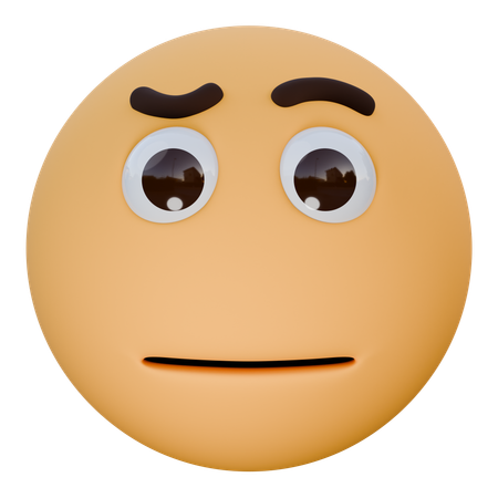 Face With Raised Eyebrow  3D Icon