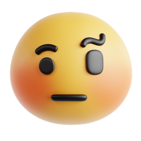 Face With Raised Eyebrow Emoji  3D Icon