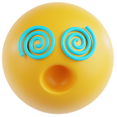 Face with spiral Eyes  3D Icon